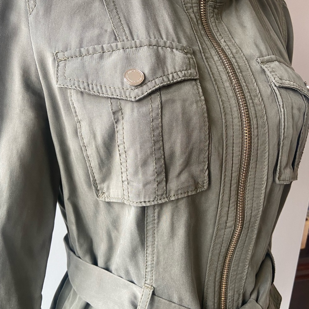 White House Black Market Sz 6 Olive Green Women’s Utility Jacket - Picture 4 of 13